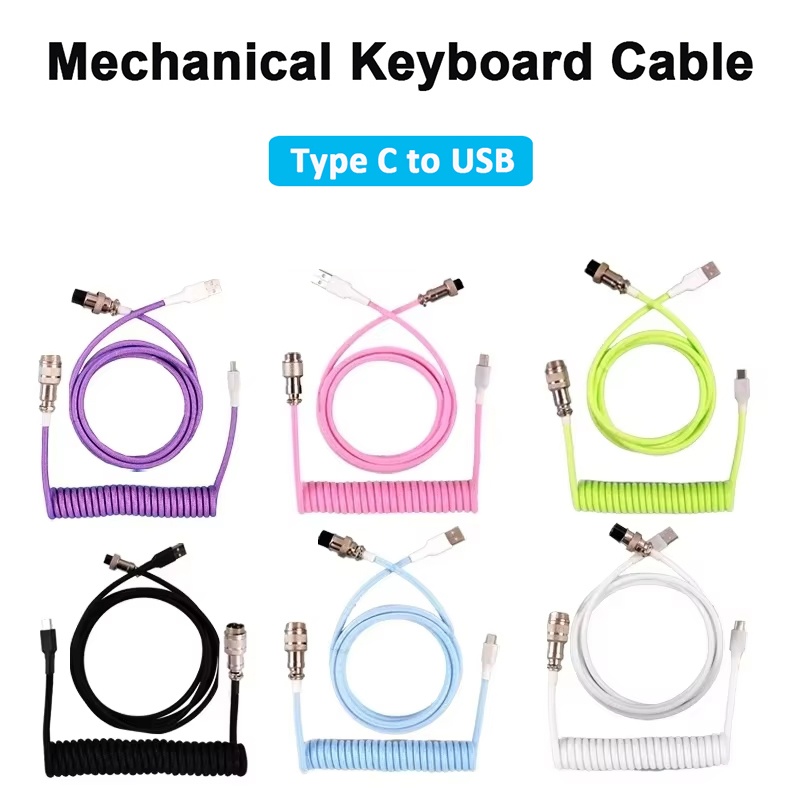 Gaming Keyboard Type C - Механическая клавиатура, спиральный кабель, авиационный кабель,