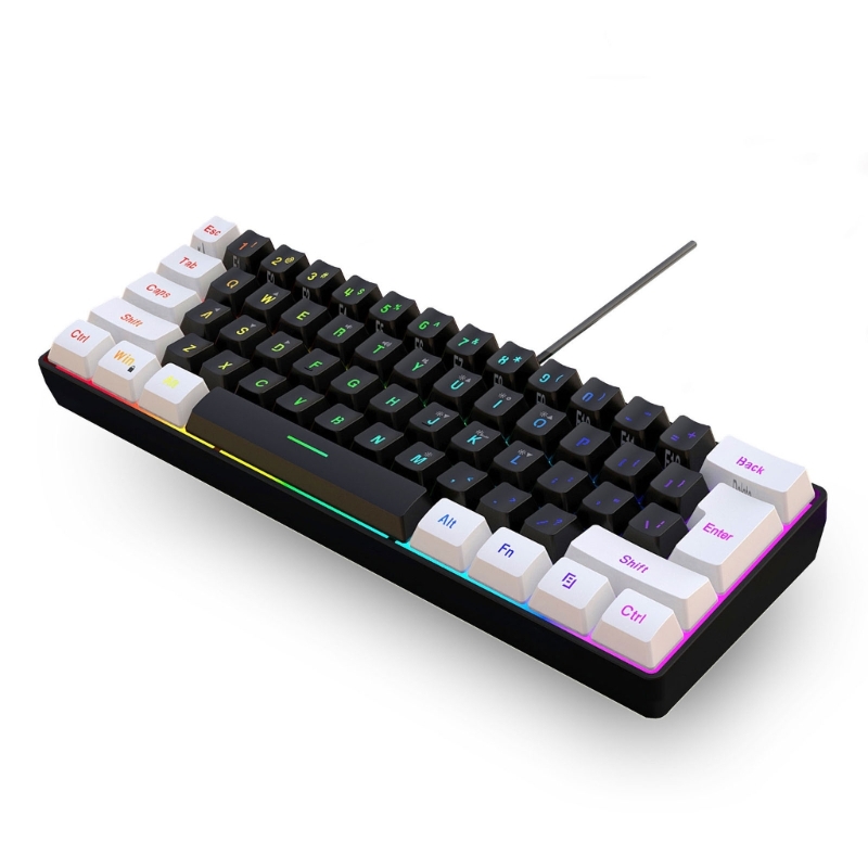 Gaming Keyboard Half - USB Проводная игровая клавиатура, 61 клавиша,