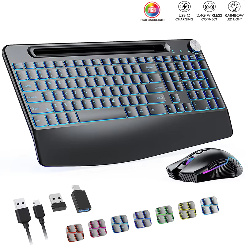 Gaming Keyboard Type C - Комбинированная беспроводная клавиатура и мышь 2,4G