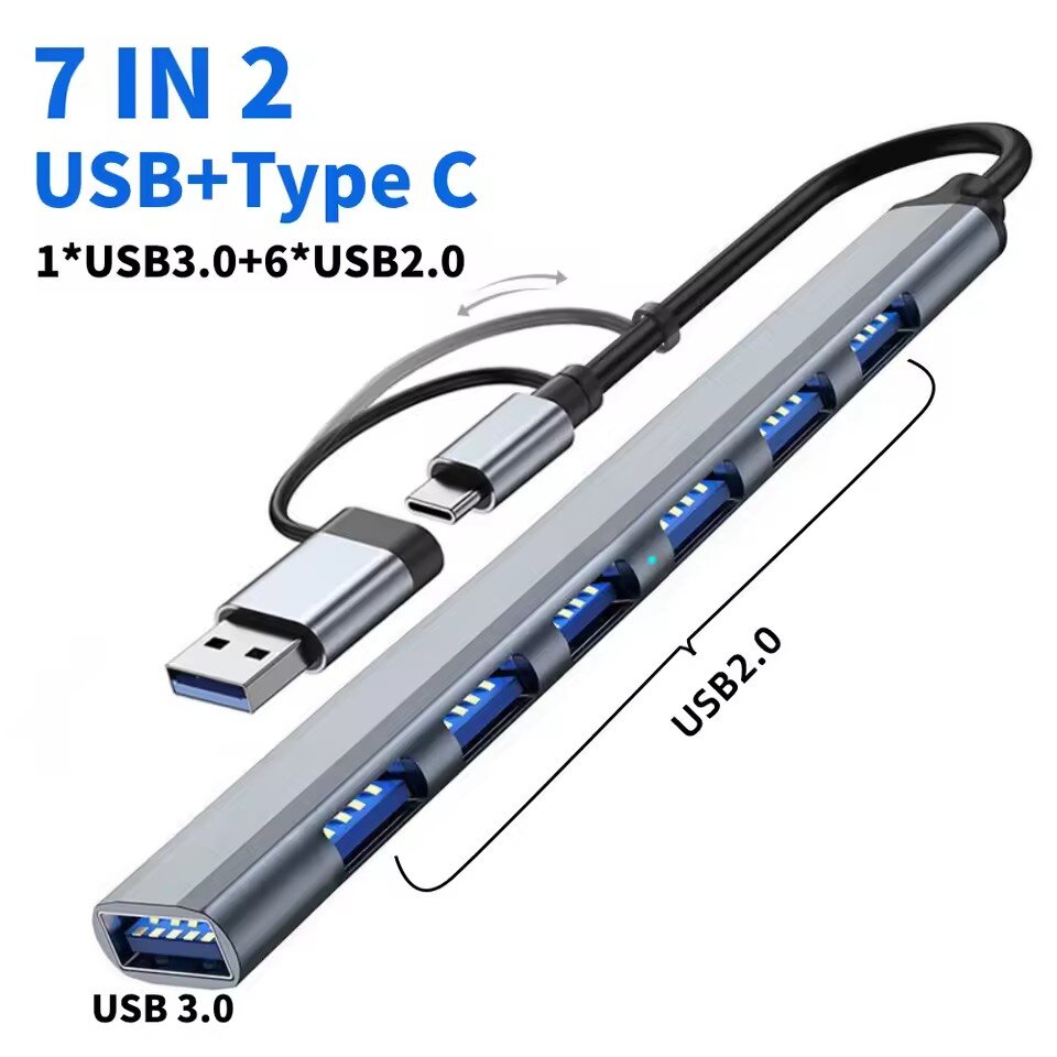 Gaming Keyboard Type C - 7-портовый USB 3.0 Type C HUB