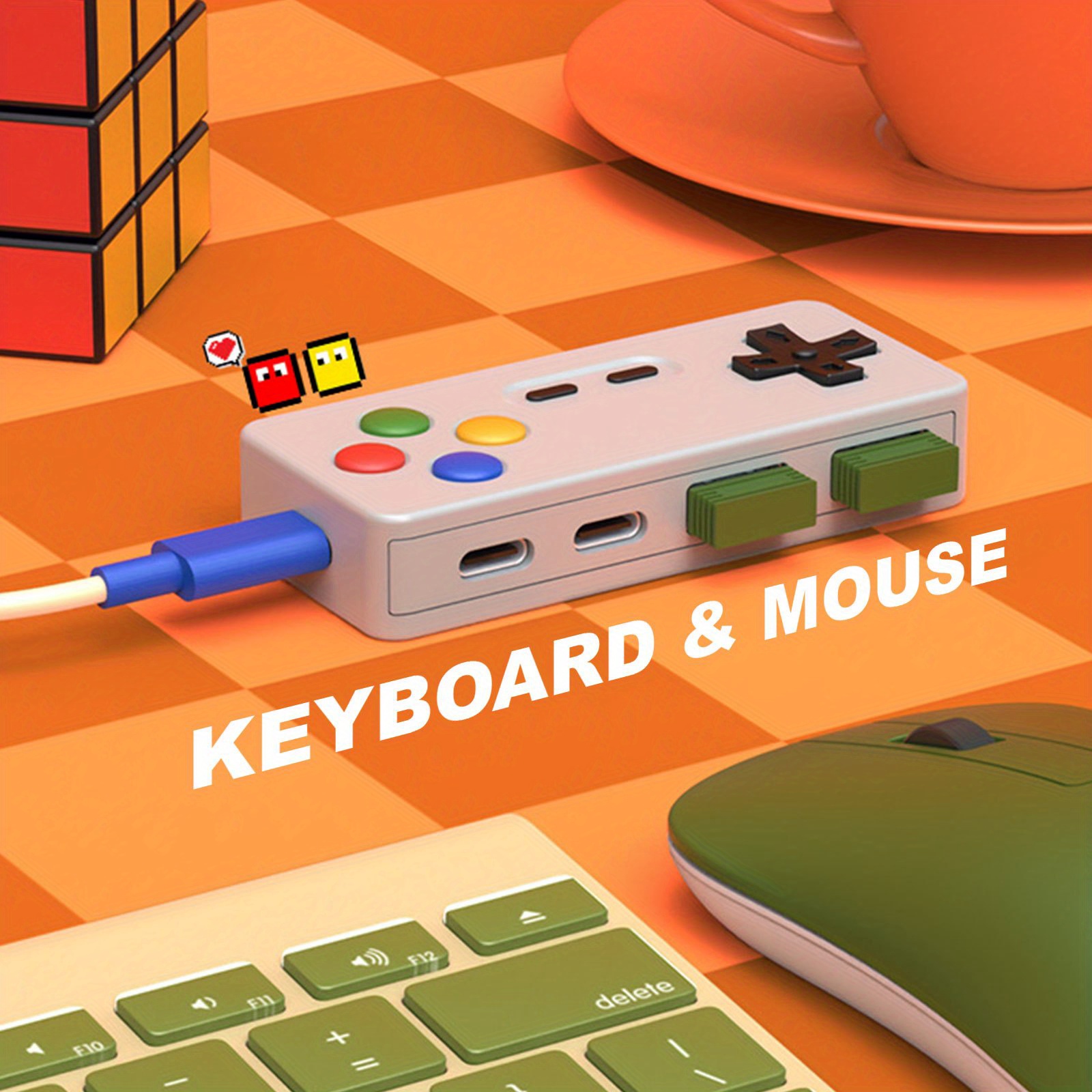 1 шт., мультяшный адаптер USB  – обзор и цена Gaming Keyboard Type C