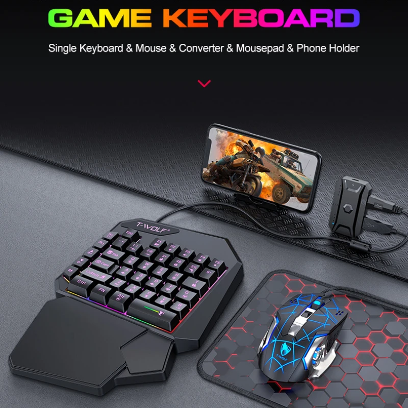 T-WOLF TF900 клавиатура для од – обзор и цена Gaming Keyboard Half